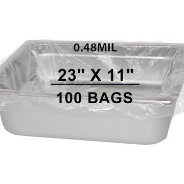 23X11 inches Poly Pan Liners 0.48 Mil Half Pan Shallow PTL